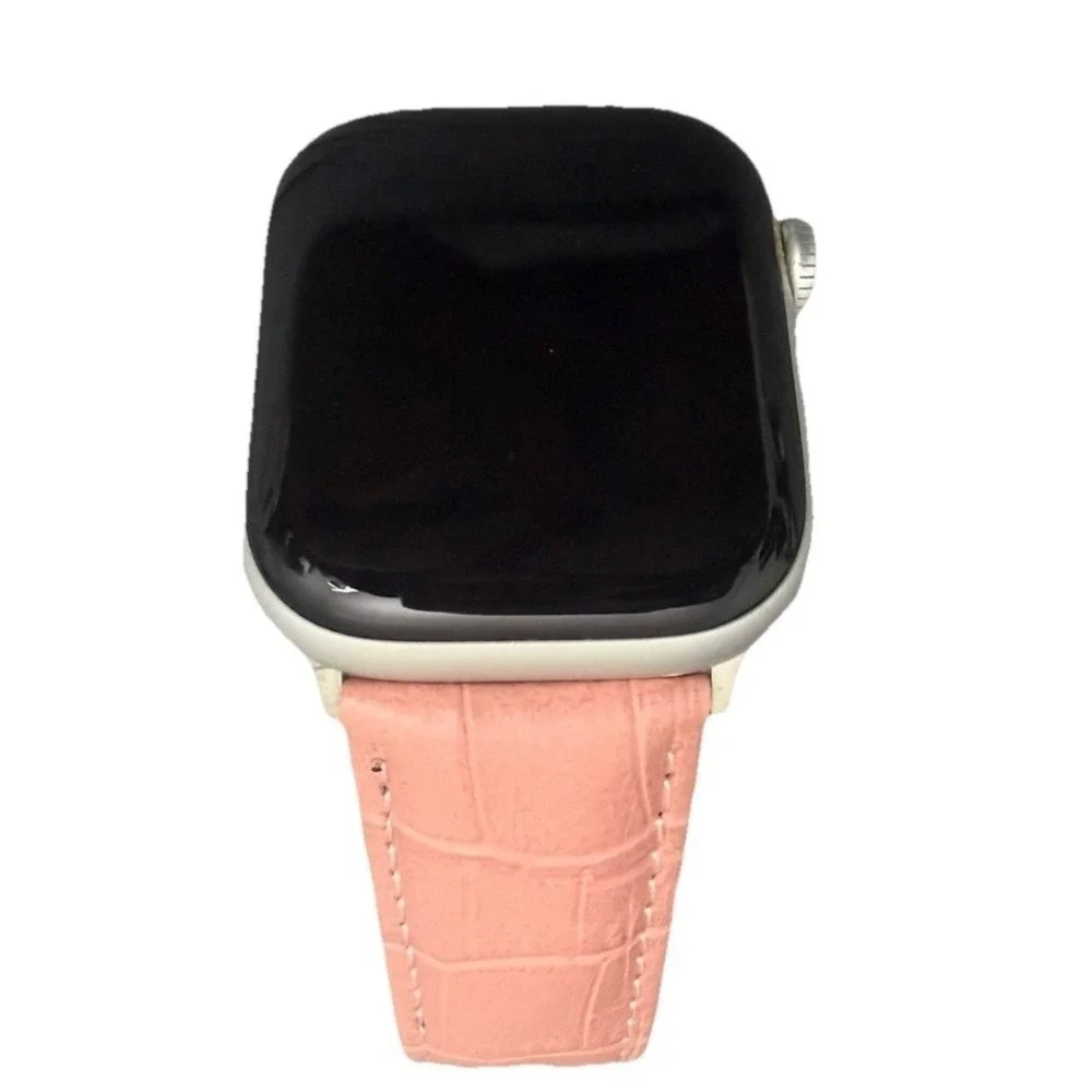 unbranded Unisex's Genuine Leather  Smartwatch Watch Band Pink Size 38-40 MM New